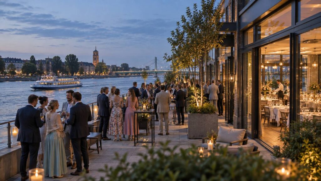 Trouwlocaties aan het water langs een Nederlandse rivier met een moderne setting voor diner en feest